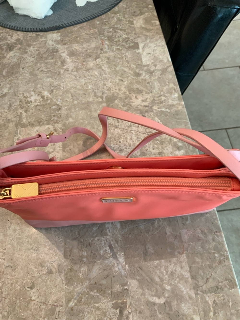 Furla Coral and Light Pink Shoulder Bag GUC - Picture 14 of 16
